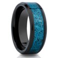 thumbnail image 1 of Meteorite Tungsten Wedding Ring,Black Wedding Ring,8mm Wedding Ring,Tungsten Carbide Ring,Engagement Ring,Beveled, 1 of 4