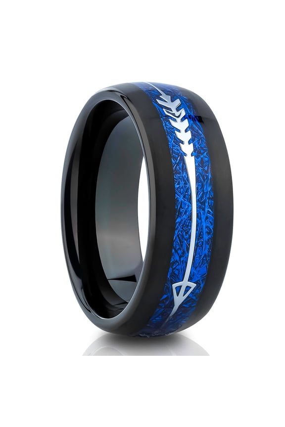 Meteorite Wedding Ring,Black Wedding Ring,8mm Tungsten Ring,Engagement Ring,Tungsten Carbide