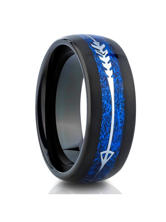 Meteorite Wedding Ring,Black Wedding Ring,8mm Tungsten Ring,Engagement Ring,Tungsten Carbide