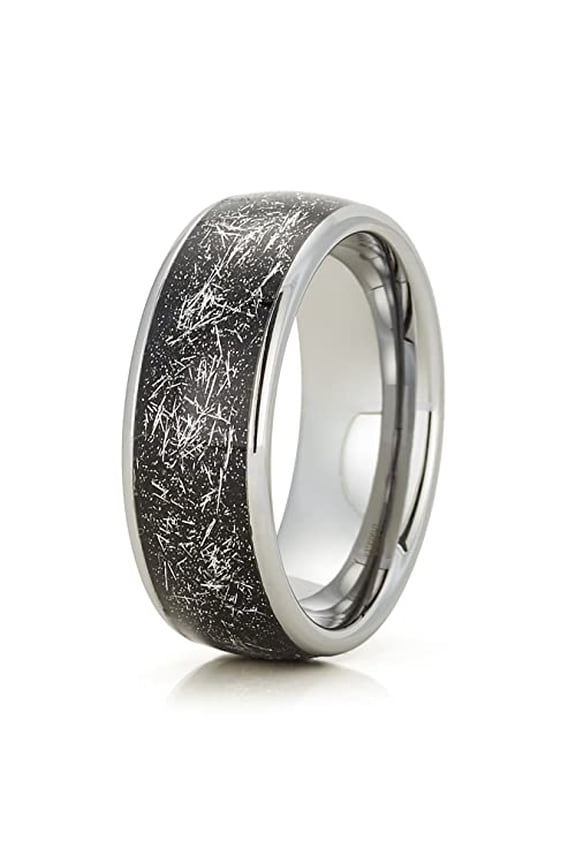 Meteorite Wedding Ring,Tungsten Wedding Ring,8mm Wedding,Tungsten Carbide Ring,Anniversary Ring,Engagement Ring,Tungsten
