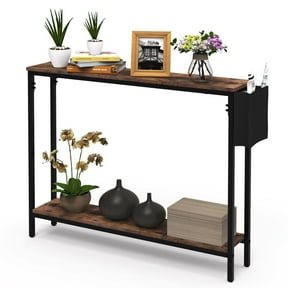 Meteorleg Modern Narrow Console Table MDF Sofa Side Table for Indoor Living Room Entryway