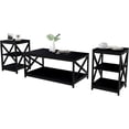 thumbnail image 1 of Meteorleg Wood Living Room 3-Piece Table Sets - Includes X-Design Coffee Table & Two 3-Tier End Side Tables,Easy Assembly Home Accent Furniture, 1 of 10