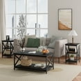 thumbnail image 1 of Meteorleg Wood Living Room 3-Piece Table Sets - Includes X-Design Coffee Table & Two 3-Tier End Side Tables,Easy Assembly Home Accent Furniture, 1 of 9