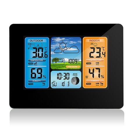 Meteorological clock,Indoor Thermometer With Clock Temperature Meter Weather Station Precision Temperature Display Weather Barometer Clock Usb197ft 60m Ideal Weather Conditions