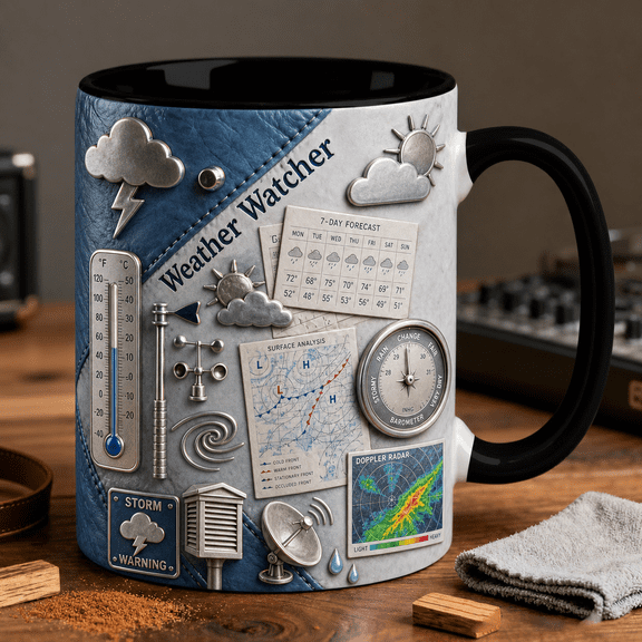 Meteorologist Mug 3D Effect Weather Watcher Coffee Cup Gift for Forecasting Fans