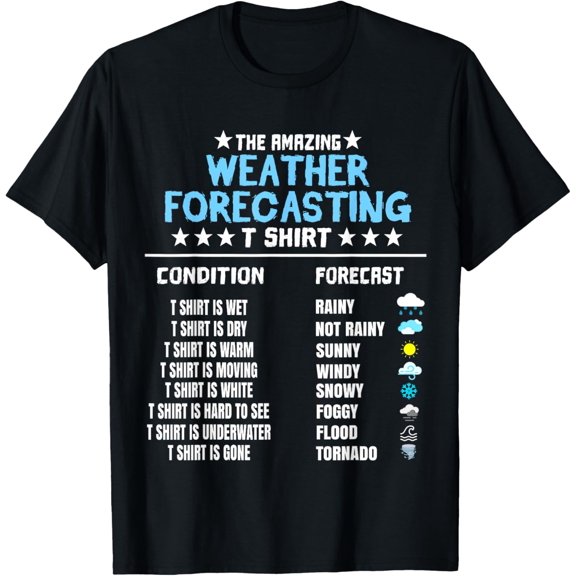 Meteorology Gifts Equipment Meteorologist Weather For Men T-ShirtMen and women, Black T-shirt, size: Extra large