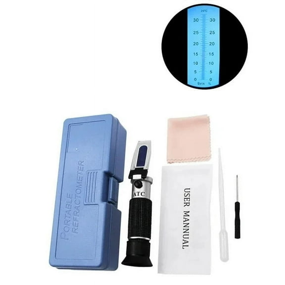 Meter 0-32% 58-90% 0-80% Refractometer Sugar & Alcohol Meter Measurement Tool Fruit Wine Honey Sugar Bees Water Test ,Lightweight