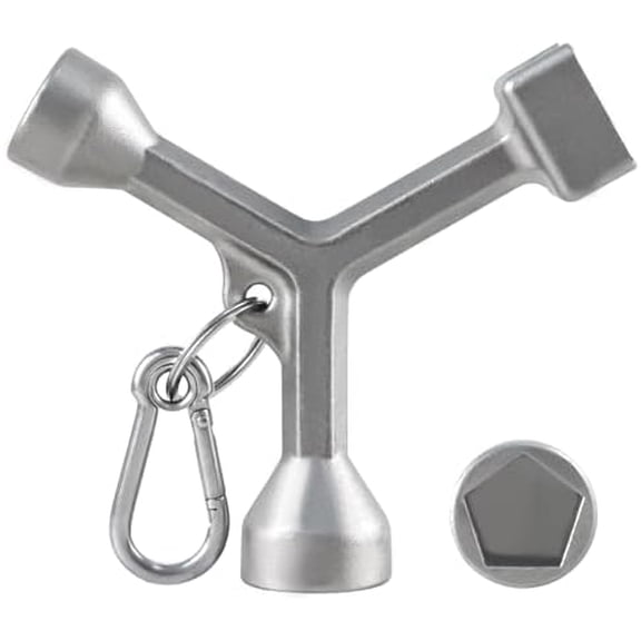 Meter Curb Key Wrench for Meter Pit Cover with Pentagon Nut Water Meter Valve Shut Off Tool Meter Covers Key Meter Pit Lids Key for Standard and Large Pentagon Bolts