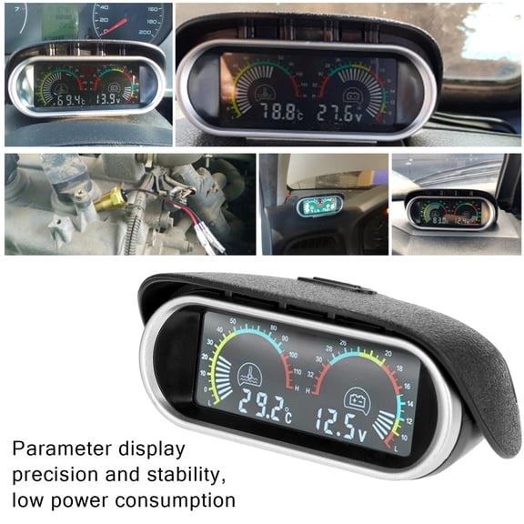 Meter LCD Liquid Crystal Car Digital Horizontal Gauge Water Temperature And Voltage Digital Gauge