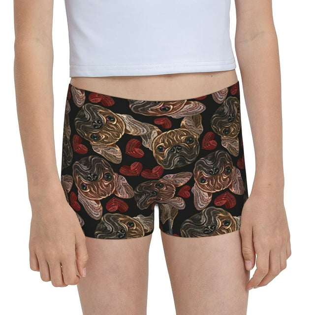 Easygdp Hearts and French Bulldog Girls Hipster Cotton Underwear Little