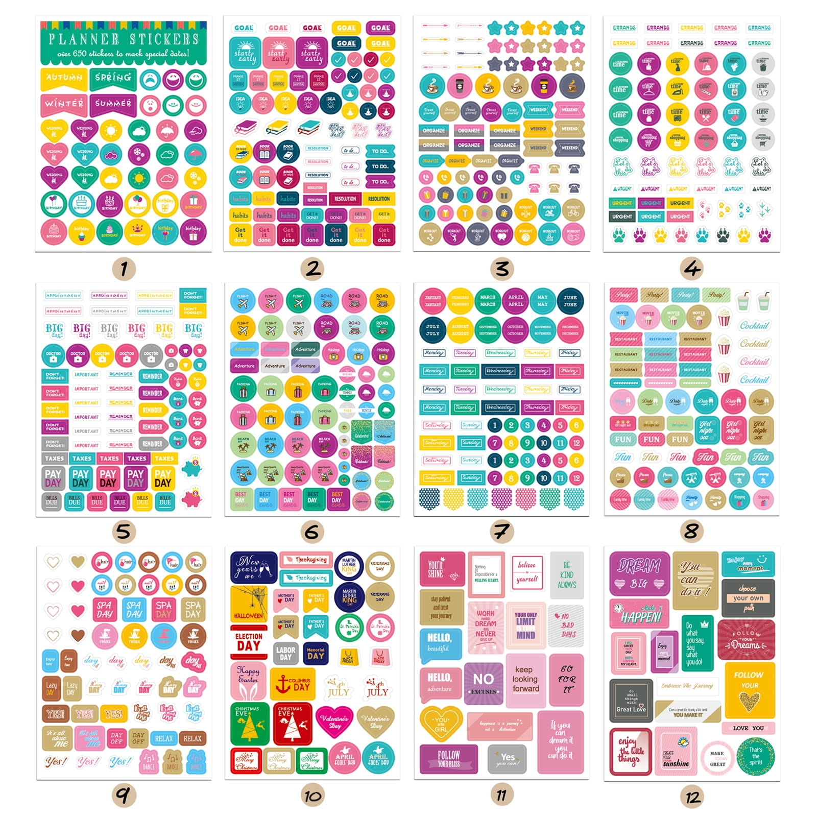 Change Contacts Stickers, Printed Planner Stickers For Pmmm Gm Agenda,  Sticker Sheets, Personal Planner, A5 - Yahoo Shopping