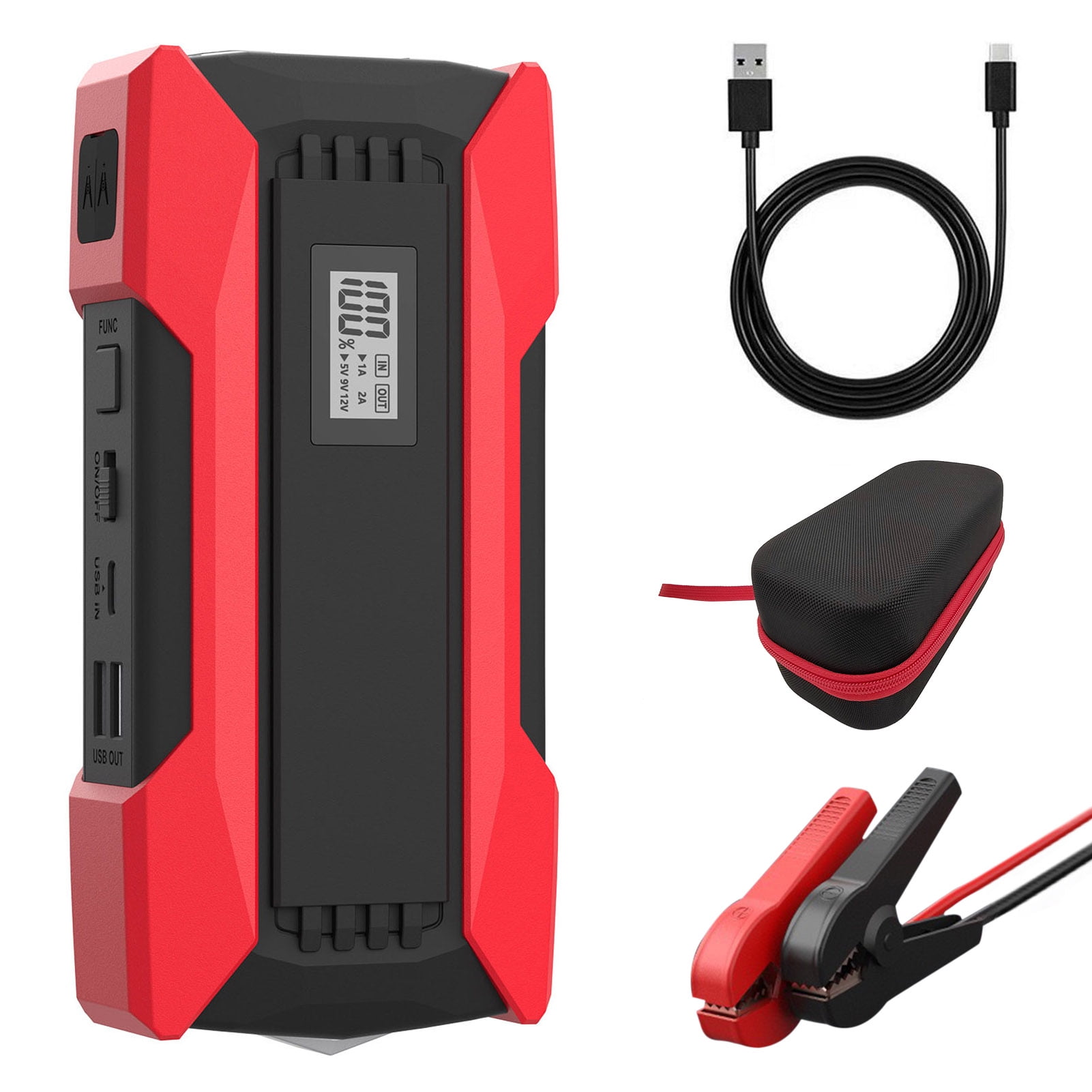 Meterk 1500A Peaks 10000mAh Car Jump Starter QC3.0 Fast Charging with