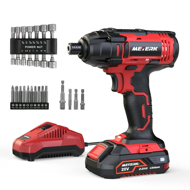 AVID POWER Impact Driver Kit, 180N.m. 20V Cordless 1/4-Inch Hex Impact  Drill/Driver Set, Variable Speed, with 14Pcs Sockets, 10Pcs Driver Bits and