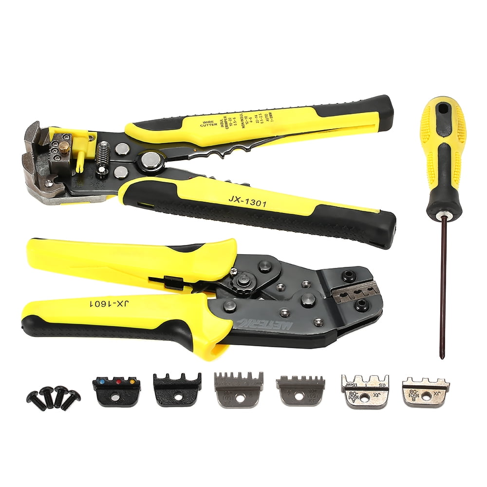 Meterk Professional Wire Crimpers Kit, Ratcheting Terminal Crimping Pliers, Cord End Terminals with Wire Stripper Perfect for Automotive Applications
