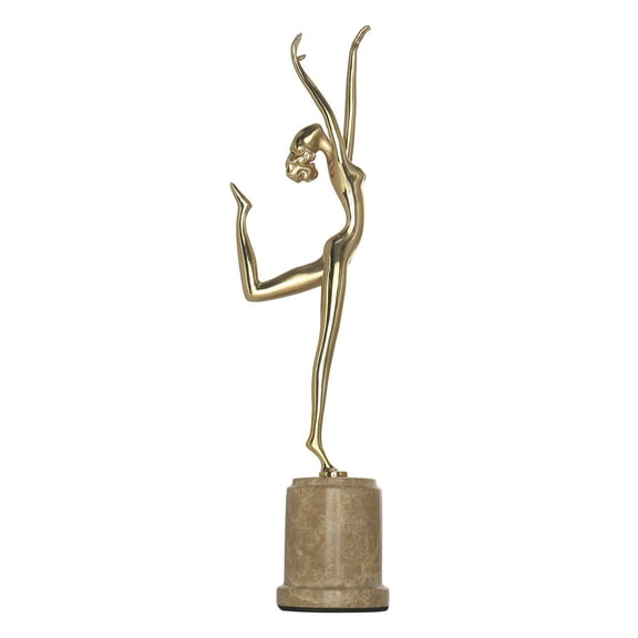 Meterk Dance Brass Sculpture Exquisite Handcraft Home and Office Ornaments Modern Art Figurine Gift