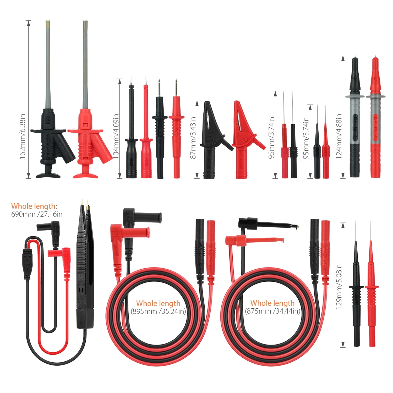 Meterk MK30 21pcs Electronic Test Lead Kits Multimeter Lead with
