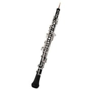 Meterk Professional Oboe C Key Semi-automatic Style Silver-plated Keys Woodwind Instrument with Oboe Reed Gloves Leather Case Carry Bag Cleaning Cloth Screwdriver