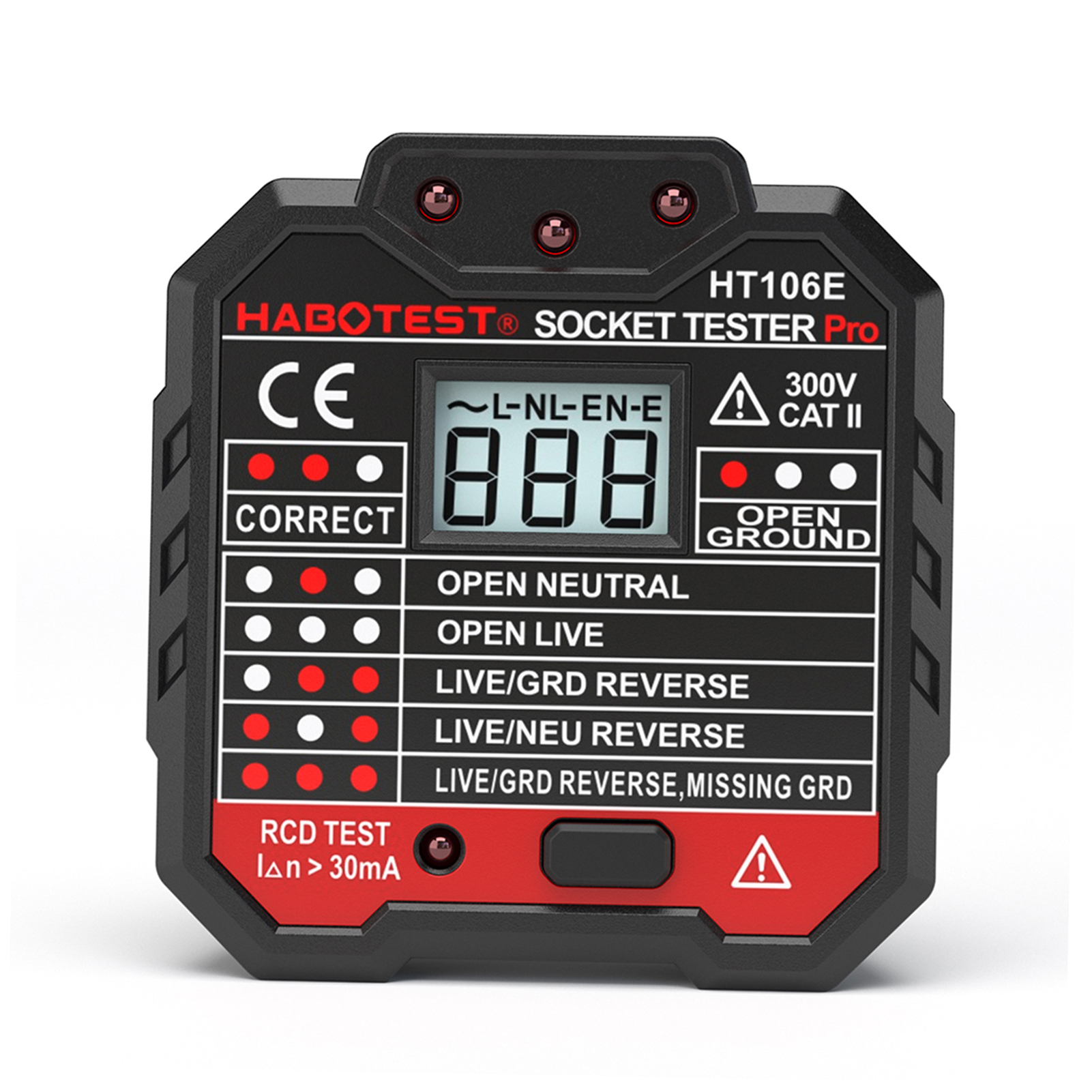 Meterk RCD Electric Socket Tester Automatic Neutral Live Earth Wire