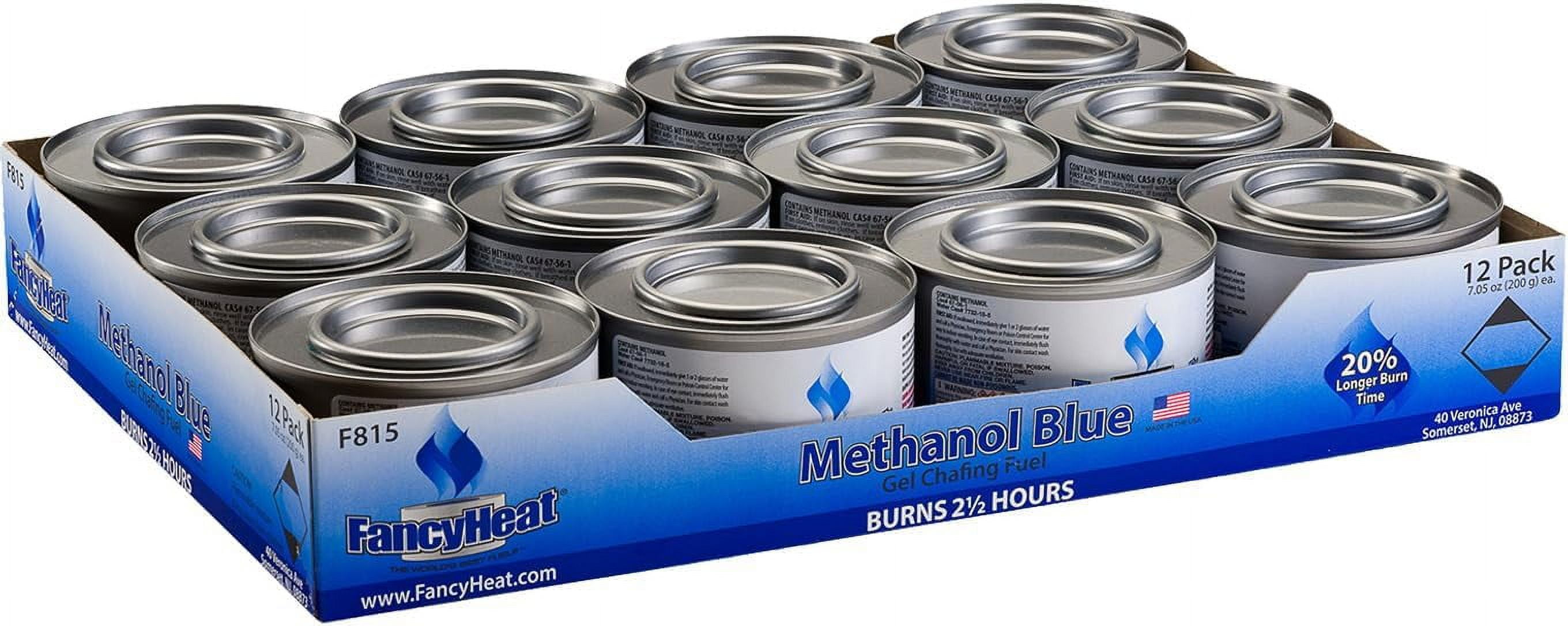 Methanol 7Ounce Entertainment Cooking Fuel, 12 Pack Gel Chafing Cans