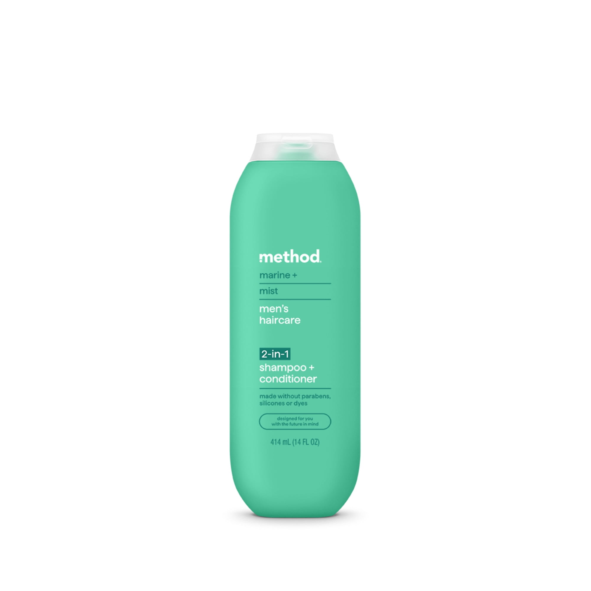 Method Men 2-in-1 Shampoo and Conditioner, Marine + Mist - Cleans and Conditions with Argan and Jojoba Oil - Made without Parabens - 14 oz
