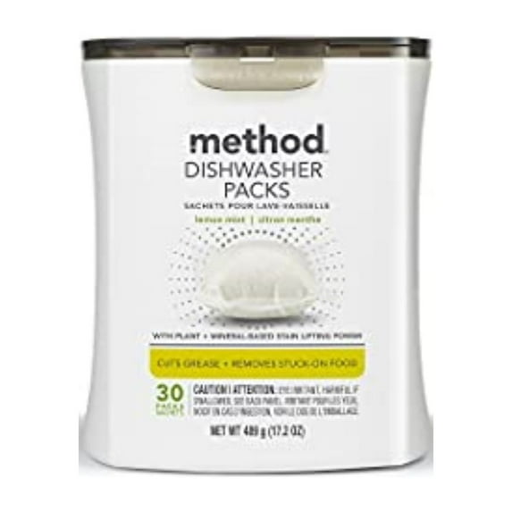 Method 329101 Dishwasher Detergent Lemon Mint Scent Pods 17.2 oz