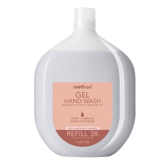 Method 34 oz Refillable Vanilla & Raspberry Scent Gel Hand Wash, Sweet ...