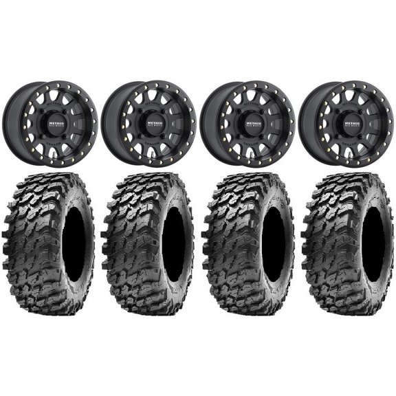 Method 401 14" Bdlk Wheels Bk 5+2 32" Rampage Tires Sportsman RZR Ranger