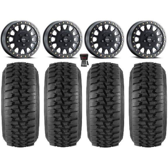 Method 401 15" Wheels Bk 5+1 33" Desert Series Tires Polaris RZR Turbo R & Pro R Ranger 1500 Xpedition
