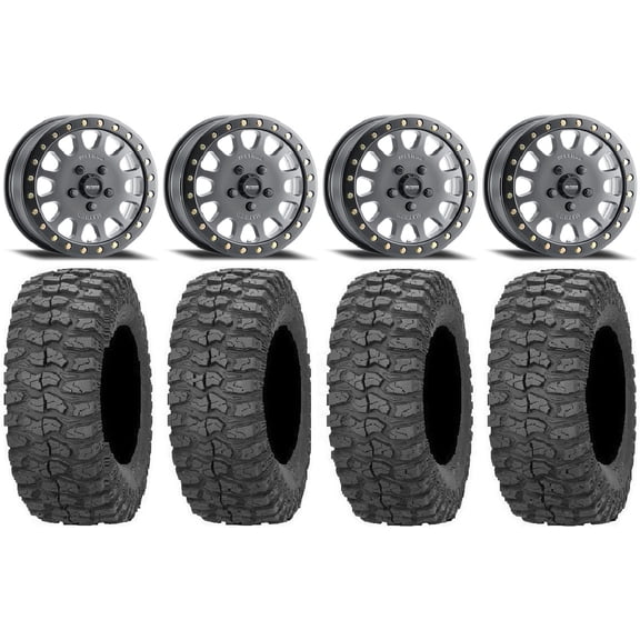 Method 401 15" Wheels Ti (5+1) 32" Rock-A-Billy Tires Polaris RZR Turbo R & Pro R Ranger 1500 Xpedition