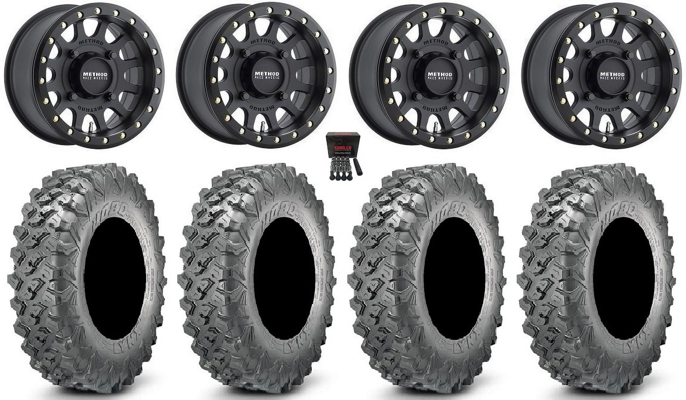 Method 401 Bdlk 14" Wheels Bk 4+3 28" Lynx SXS Tires Sportsman RZR ...