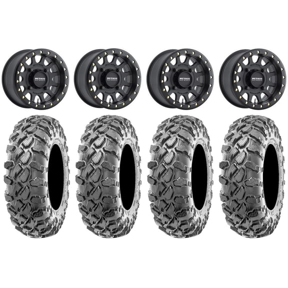 Method 401 Bdlk 14" Wheels Bk 4+3 29" Carnage Tires Polaris RZR XP 1000 / PRO XP / Ranger XP 900/1000