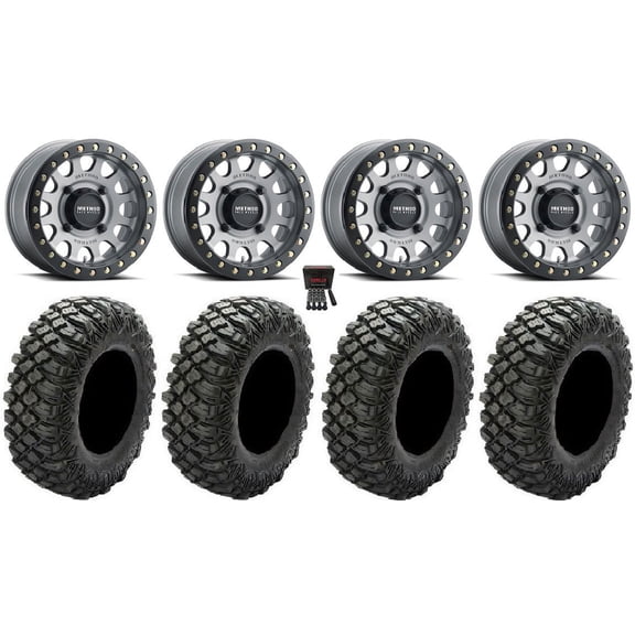Method 401 Bdlk 14" Wheels Titanium 4+3 30" Crawler XG Tires Polaris RZR XP 1000 / PRO XP / Ranger XP 900/1000