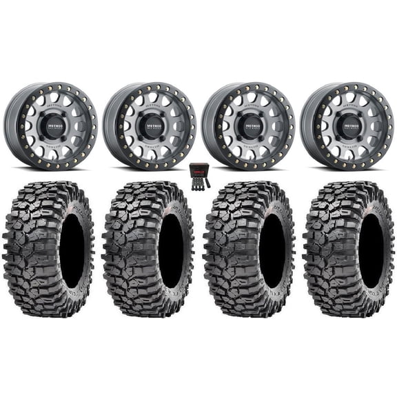 Method 401 Bdlk 14" Wheels Titanium 4+3 35" Roxxzilla Tires Polaris RZR XP 1000 / PRO XP / Ranger XP 900/1000