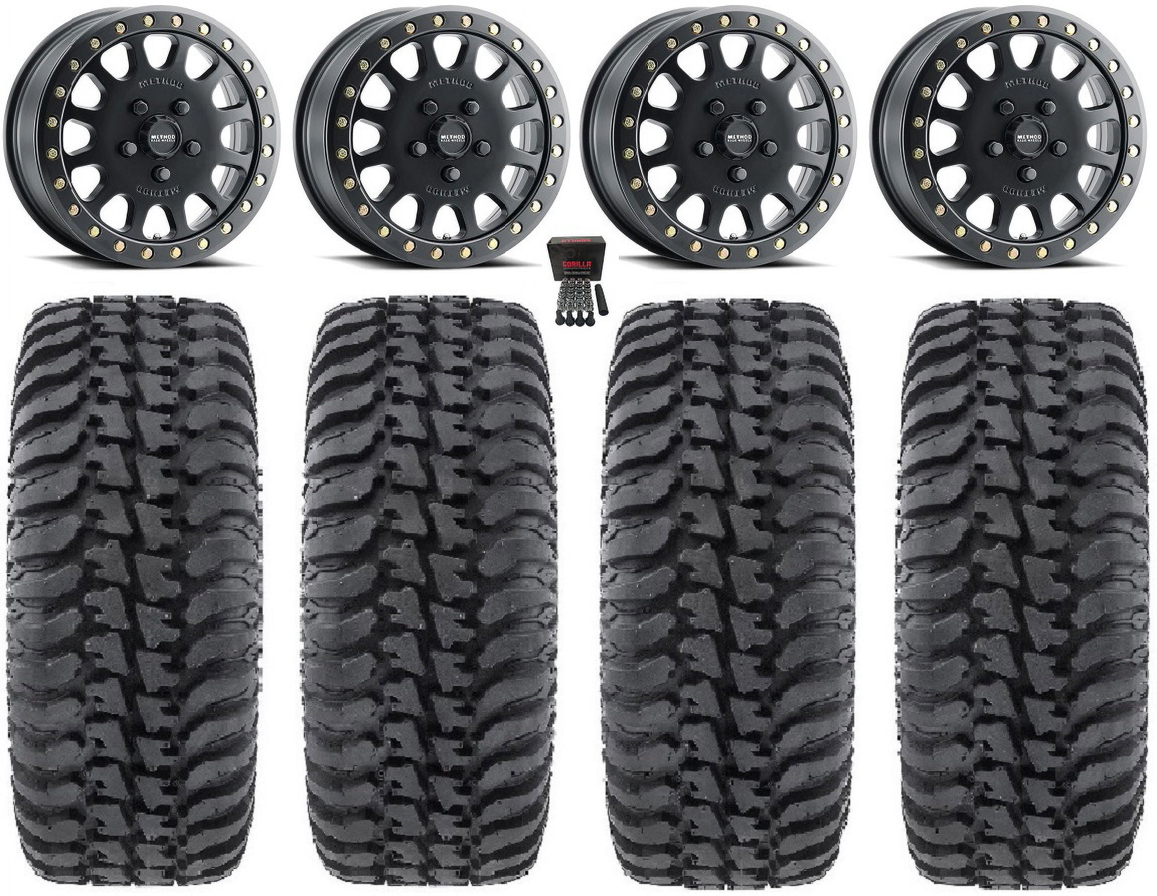 Method 401 Bdlk 15" Wheels 5+1 32" Regulator Tires Polaris RZR Turbo R & Pro R Ranger 1500