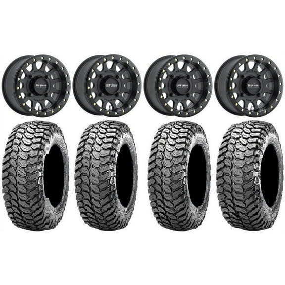 Method 401 Bdlk 15" Wheels Bk 4+3 32" Liberty Tires Can-Am Commander Maverick Renegade Outlander Defender