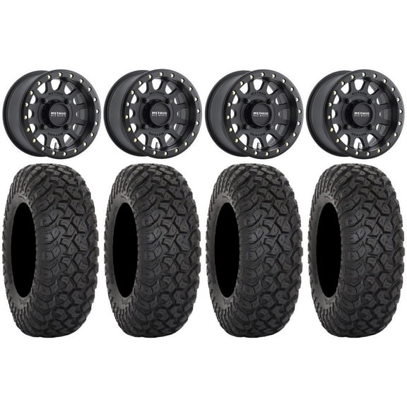 Method 401 Bdlk 15" Wheels Bk 4+3 32" RT320 Tires Polaris RZR XP 1000 / PRO XP / Ranger XP 900/1000