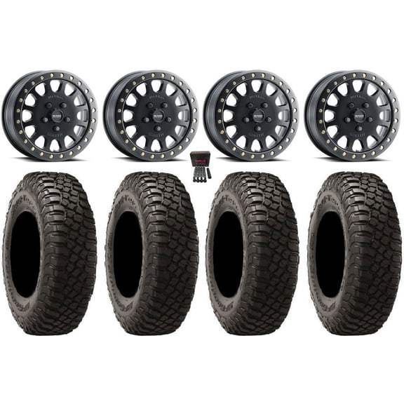 Method 401 Bdlk 15" Wheels Bk 5+1 32" BFG KM3 Tires Polaris RZR Turbo R & Pro R Ranger 1500 Xpedition