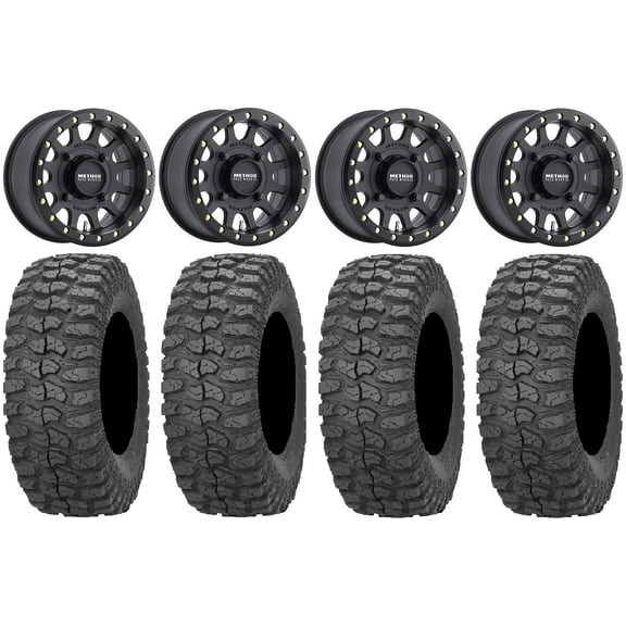Method 401 Bdlk 15" Wheels Bk 5+1 32" Rock-A-Billy Tires Sportsman RZR Ranger