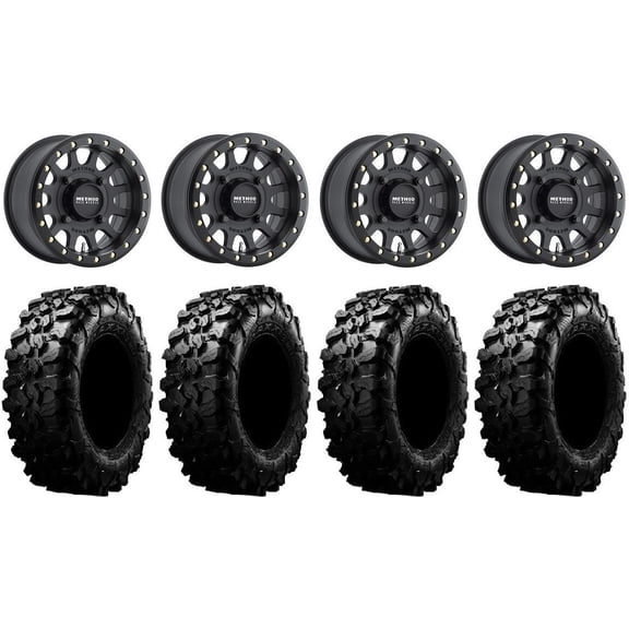 Method 401 Bdlk 15" Wheels Bk 5+2 29" Carnivore Tires Can-Am Maverick X3 / Honda Pioneer 1000 / Talon