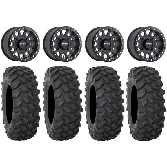 Method 401 Bdlk 15" Wheels Bk 5+2 32" XTR370 Tires Can-Am Maverick X3 / Honda Pioneer 1000 / Talon