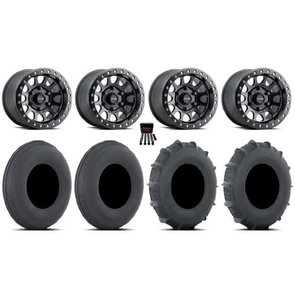 Method 401 Bdlk 15" Wheels Bk (5+2/6+4) 33" Sand SS Tires Can-Am Maverick R