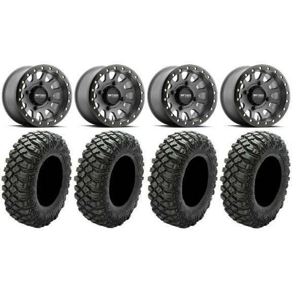 Method 401 Bdlk 15" Wheels Ti 30" Crawler XR Tires Can-Am Maverick X3 / Honda Pioneer 1000 / Talon