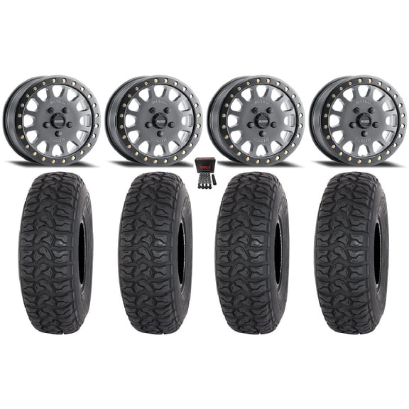 Method 401 Bdlk 15" Wheels Ti 33" Chicane LT Tires Polaris RZR Turbo R & Pro R Ranger 1500 Xpedition