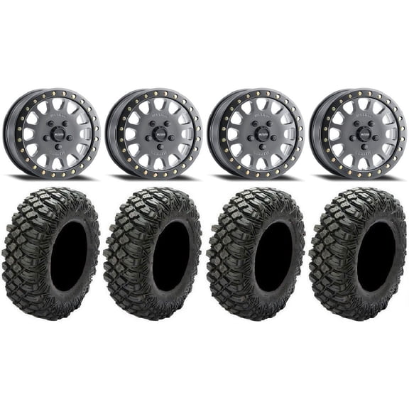 Method 401 Bdlk 15" Wheels Ti 35" Crawler XG Tires Polaris RZR Turbo R & Pro R Ranger 1500 Xpedition