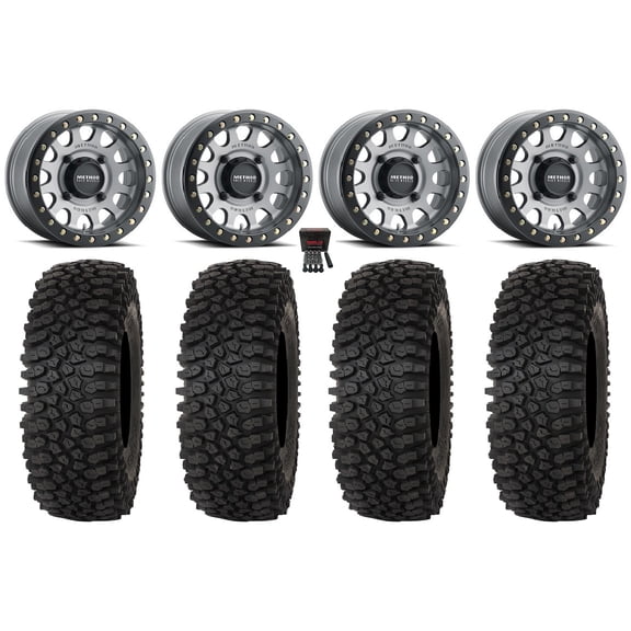 Method 401 Bdlk 15x6 Wheels Ti 33" Roctane STX Tires Can-Am Commander Maverick Renegade Outlander Defender