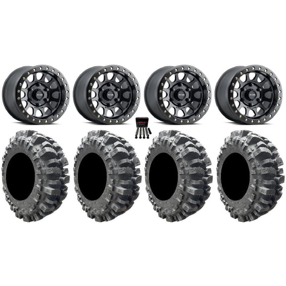 Method 401 Beadlock 15" Wheel Black 30" Bogger Tires Can-Am Maverick R