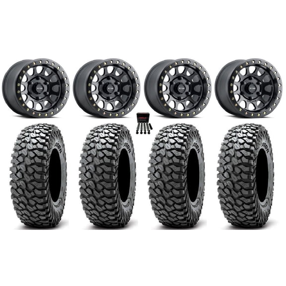 Method 401 Beadlock 15" Wheel Black 32" RocScraper Tires Can-Am Maverick R
