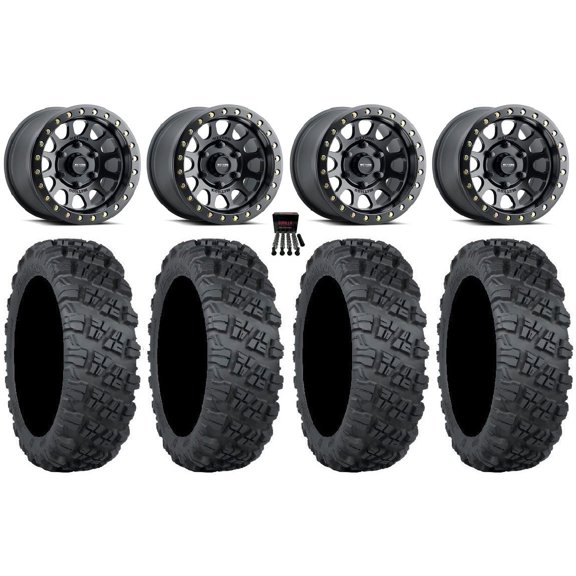 Method 401 Beadlock 15" Wheel Black 32" Versa Cross V3 Tires Can-Am Maverick R