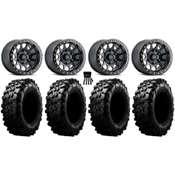 Method 401 Beadlock 15" Wheel Black 33" Carnivore Tires Can-Am Maverick R
