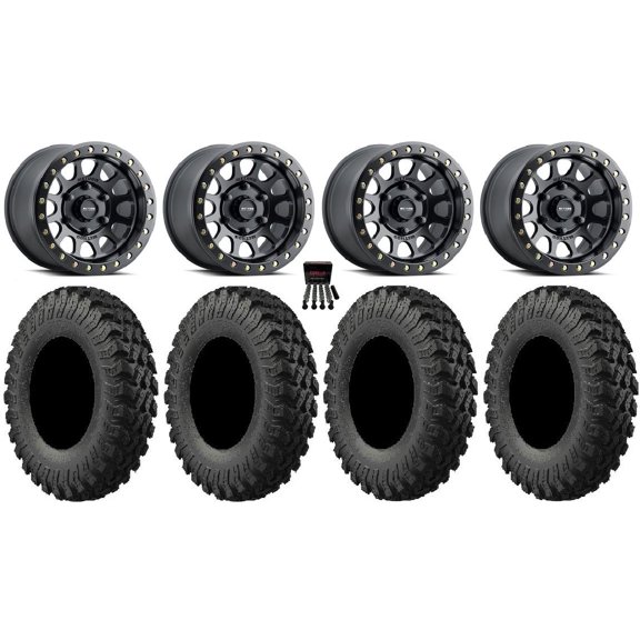 Method 401 Beadlock 15" Wheel Black 33" MotoRally Tires Can-Am Maverick R